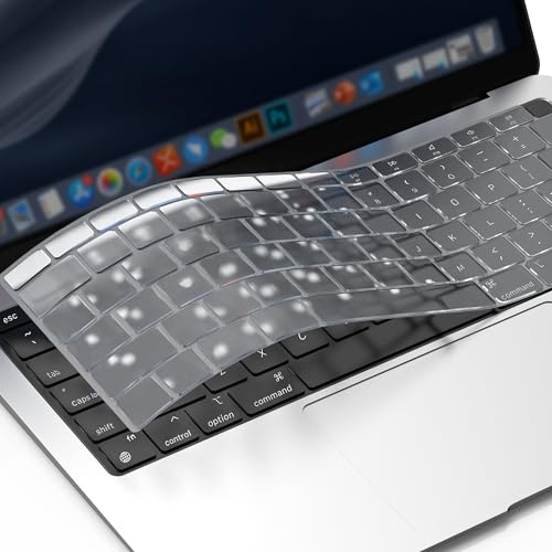 GPXIIZ Tangentbordsskydd Kompatibelt för 2021 2020 MacBook Air 13.3 tum M1 A2337 A2179, Ultratunt TPU Skyddshud US-layout klar