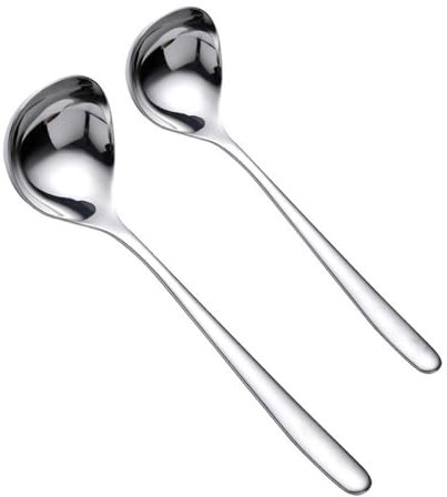 2 Stücke Edelstahl Suppenkelle und Soßenlöffel, Spülmaschinengeeignet für Hotel, Restaurant, Küche und Zuhause - Praktische Schöpflöffel aus rostfreiem Stahl