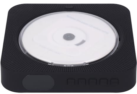 Cd Player, Wall Mount Wireless 2 Modes Cd Player with Speakers for Travel (Black)