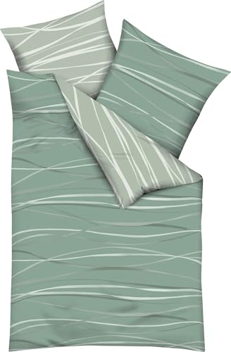 Kaeppel Wendebettwäsche Mako-Satin grün Größe 1x 135x200 cm + 1x 80x80 cm