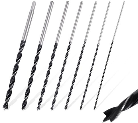 Holzbohrer Lang, 7 Bruchfeste Schlangenbohrer Holzbohrer 12mm 10mm 8mm 7mm 6mm 5mm 4mm Bohrer Set Holz Spiralbohrer