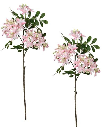 BestAlice 2 ST Konstgjorda Pelargoner Sidenblommor, Fullblommande Sidenblommor, Hängande Korg Veranda Heminredning, Konstgjorda Blommor Röda Pelargoner för Blommig Heminredning (B)