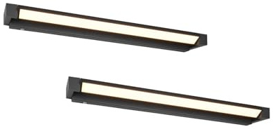 meineWunschleuchte 2er SET dimmbare Badezimmer Spiegelleuchten Schwarz, Breite 80cm