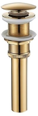 JHSDHYD Waschbeckenstöpsel Schwarzes Bounce-Waschbecken, Kupfer-Waschbecken, Glasbecken, Aufsteck-Ablaufzubehör, Badezimmer-Ablaufbecken, Waschbecken, Pop-Up-Ablauf(Golden A1)