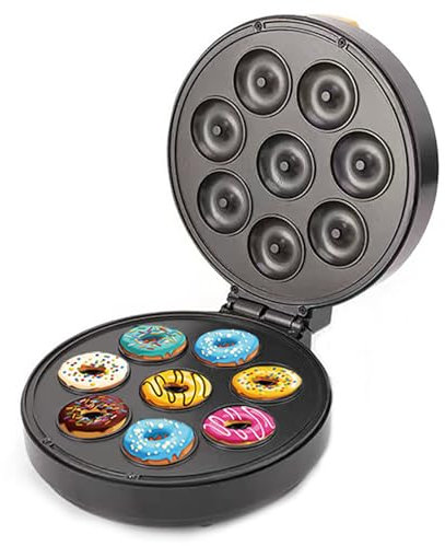 QYLTTDM Mini Macchina per Ciambelle, Macchina Elettrica per Ciambelle A 8 Fori Antiaderente, Macchina per Torte Riscaldante su Due Lati da 1400 W per Negozi di tè al Latte E Panifici