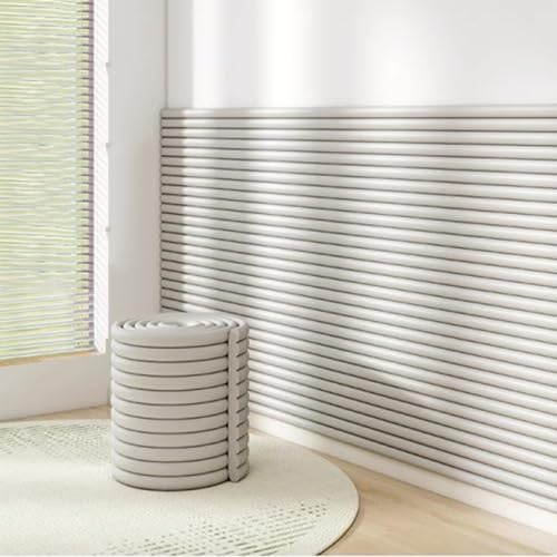 Yinghesheng Panneaux muraux rembourrés, Panneaux muraux rembourrés Auto-adhésifs, Coussin de tête de lit 3D Revêtements muraux pour Chambre d'enfant,Gris,40cmx200cm