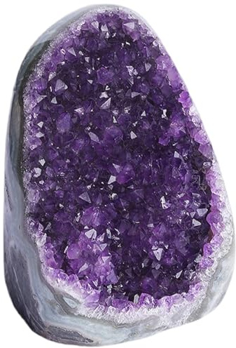 JZLEJC Roca de Cristal de Amatista de 100-300 g, geoda de Amatista Natural para energía Positiva, Piedras de curación para la Oficina de automóviles en casa