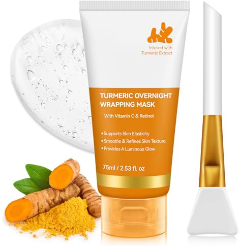 Turmeric Peel Off Face Mask, Kurkuma Peel Off Maske Gesicht, Sanfte Peel-Off Gesichtsmaske für Glatte Haut, Turmeric Night Wrapping Mask, Porenreinigende & Aufhellende Maske, Für Alle Hauttypen