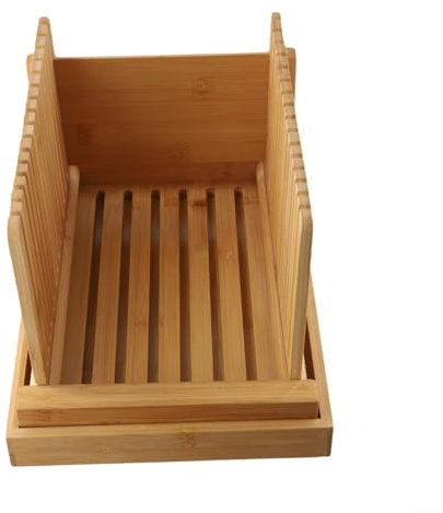 Cortador de pan de madera compacto y ajustable, solución segura y práctica para todas tus necesidades de horneado (horizontal)