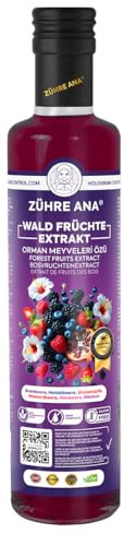 Zühre Ana Estratto di frutta foresta – Miscela pura di mora, mirtillo, fragola selvatica, lampone, melograno e ibisco – senza additivi – 640 ml