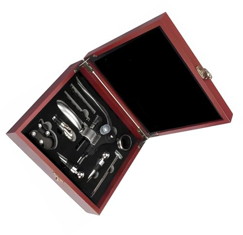 Juego de sacacorchos profesional para vino, sacacorchos con funda, tapones al vacío, vertedor para cumpleaños, boda, juego de sacacorchos