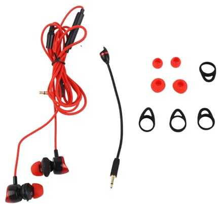 Glomora Gaming Earphone, Dual -Mikrofon -Lautstärkesteuerung klarer Sound -Kabel -Gaming -Ohrhörer -Headset mit abnehmbarem Boom -Mikrofon 3,9ft