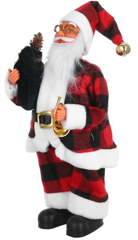 PHENOFICE Figura di Babbo Natale: statuetta di Babbo Natale in piedi con sacchetto regalo, decorazione per casa, ufficio, tavolo, festa di Natale