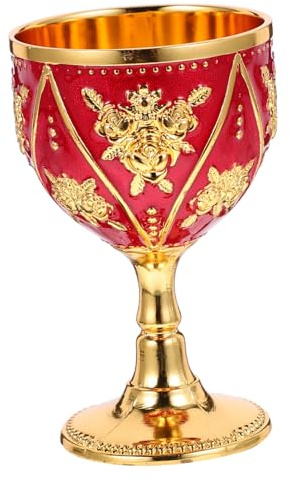 Gatuida Copa De Licor Retro Europea De Metal Resistente y Compacta Taza Vintage Para Vino Whiskey Té Para Uso Doméstico y Barra