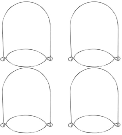 GLEAVI 4 perchas de alambre: asas de alambre de metal, perchas de acero inoxidable para frascos de vidrio de boca ancha y regular, suministros de cocina para enlatar y artículos decorativos