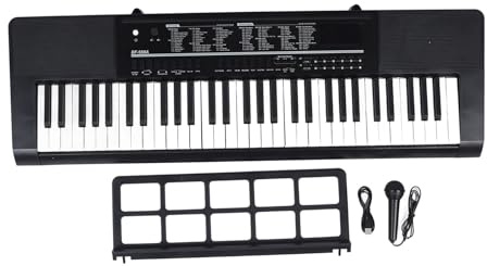 Tastiera elettronica Piano 61 Chiavi Piano per tastiera digitale portatile con altoparlanti incorporati per prestazioni di pratica e intrattenimento domestico materiale plastico