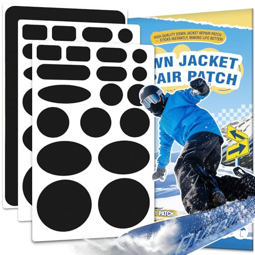Toppe Adesive per Piumini Nero, 35 Pezzi Toppe Adesive per Tessuti, Toppa per Giubbotti, Toppa Riparatori Impermeabili In Nylon, Patch Adesivi per Tessuti, Zaini, Sacchi a Pelo, Tende