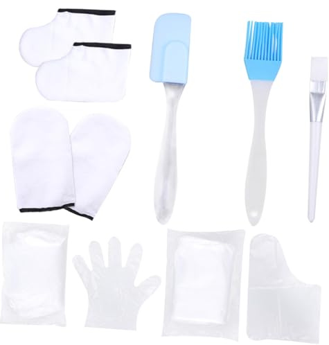 ELAYARD Ensemble de Soins des Mains Pieds Taille Unique Couvre-mains et Chaussettes en Coton Hydratants pour Spa Exfoliation Gommage, Adapté pour Usage Spa et Soin Peau Couleur Aléatoire