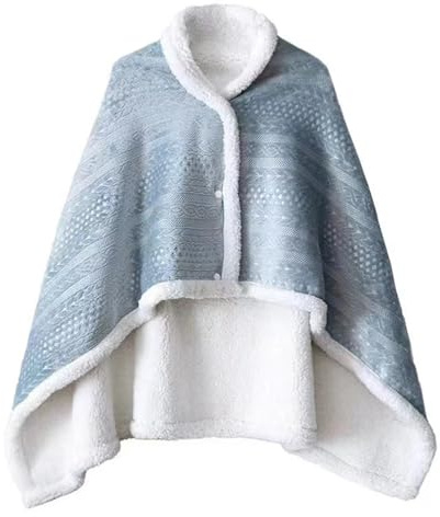 IOEUIWP Coperta in pile spesso e caldo for ufficio casa, scialle, mantella, poncho per donna e uomo(Color 1)