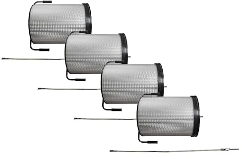 vhbw 4x cartuccia polveri fini compatibile con Felder AF 22, AF 20, AF 16, AF 14 impianto di aspirazione - Con spazzola di pulizia