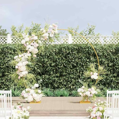 Mokuyary Arche de Mariage Doré 220 x 45 x 200 cm Acier, Arche de Mariage Grille à Rosiers, Support tuteur pour Plantes Grimpantes Décoration de Jardin -A