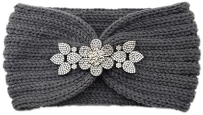 Bandeau Cache Oreille Bandeau élastique en strass avec, chauffe-oreille tricoté, Turban à large bord, couvre-chef for femmes et filles, accessoires for cheveux d'hiver Pour le sport(Color-08)