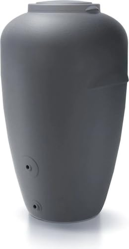 EMIX24.DE Regentonne 440L in Grau, Robuster Regenwasserspeicher für Garten, 128 x 76 x 82 cm