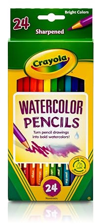 Crayola Watercolor Colored Pencils (24ct), Watercolor Paint Alternative, Watercolor Pencil Set for Kids, Art Supplies, Gift for Kids, 3+