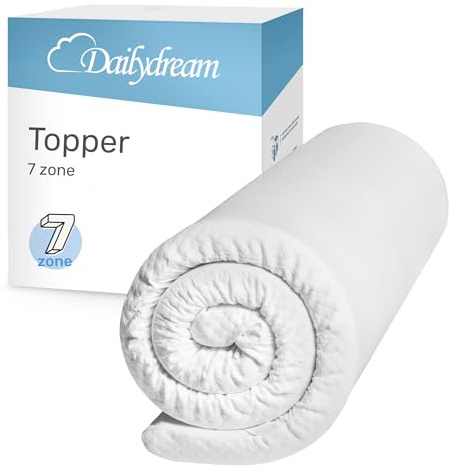 Dailydream Surmatelas 7 Zones 160x200 cm, Mousse de Confort, 6 cm