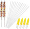 Brochettes pour Barbecue, Brochettes en Acier Inoxydable, Brochettes, Brochettes à Viande Viande, Brochettes en Métal Plat, Pique a Brochette en Acier, Pique a Brochette en Métal, 12 Pièces