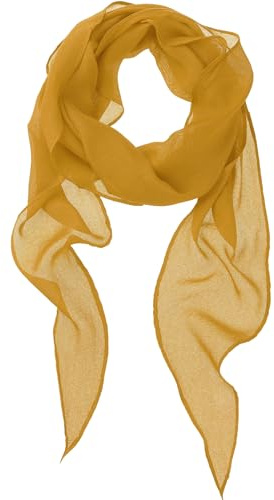 Elerevyo Women Plain Large Scarves, Solid Rhombus Wrinkle Neck Scarf Beach Gauze Wrap Shawl for Men Women 175x50cm/68.9x19.7 inches(LxW) Earth Yellow