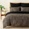 Tokokimo Set Copripiumino Matrimoniale 240x220 cm, Copripiumino Matrimoniale 3 Pezzi in Microfibra Con Motivo a Ramoscelli e Foglie, Comprendente 1 Copripiumino 240x220 + 2 Federe 50x80, Marrone Scuro