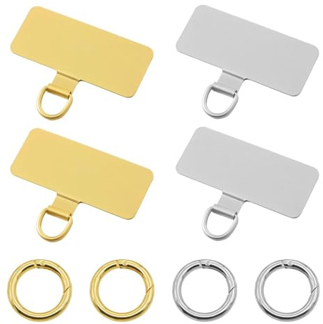 4 Pieces Of Mobile Phone Lanyard Patches And 4 Pieces Of Spring Washers, Portable Mobile Phone Lanyard Patches, Anti-Lost Mobile Phone Lanyard Patches, Mobile Phone Accessories