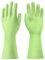 AUAUY Wiederverwendbare Haushaltshandschuhe, Hautsympathische Handschuhe mit Baumwollfutter, Wasserdicht Gummihandschuhe für Küchenarbeit, Haushaltsreinigung und Geschirrspülung (Grün-L)