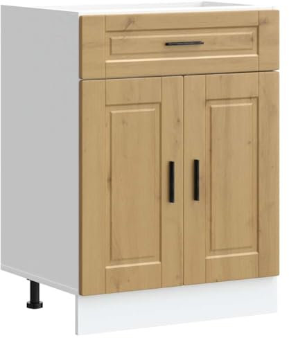 vidaXL Mueble bajo de Cocina Porto Roble Artesano Madera reconstituida, Mueble bajo de Fregadero, Mueble bajo de Cocina con cajón, Mueble bajo de Fregadero