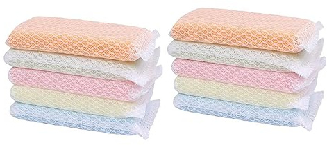 Healeved Scouring Pad Sponge Scrubber with Gentle on Hands Material 10pcs Cleaning Dishcloths Pinkredible , Highly Absorbent Sponge Kitchen Cleaning Pad and Random Color for Washing Dishes for Office