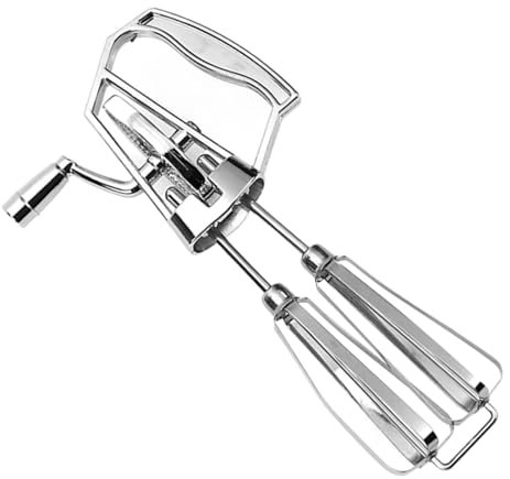 Practical Stainless Steel Hand Crank Eggs Beater With Double Mixing Heads Suitable For Kitchen Cooking And Mixing Use