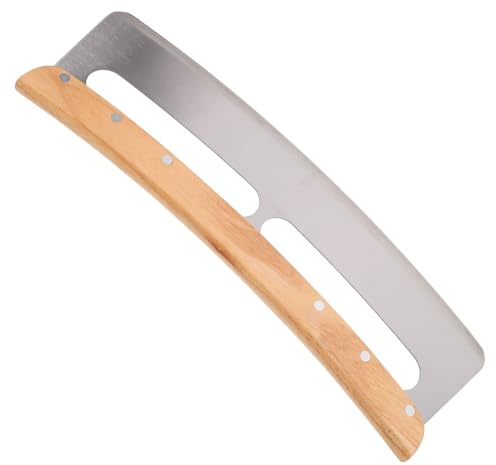ROMISBABA Cortador De Pizza Rocker Con Mango Completo Ergonómico Cuchillo De Acero Inoxidable Semicircular Para Corte Preciso Pan y Pizza Con Funda Protectora Para Cocina