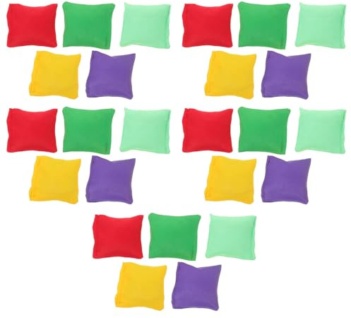 Mikikit 25pezzi Sacco di Fagioli da Lanciare per Ragazzo Ragazza Ragazza Piccoli Design Doppio Strato di Perdite Sacchetti di Perline Colorati per Gioco all Aperto di Giochi Educativi