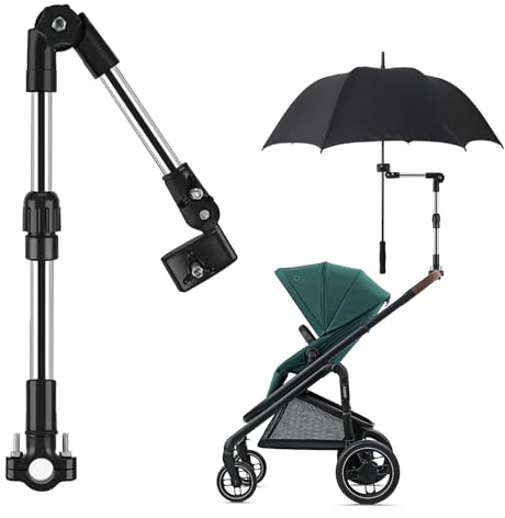 Soporte para Paraguas para Cochecito Accesorio para Paraguas para Cochecito de Bebé, Abrazadera Universal Ajustable de 360 Grados para Carrito de Golf Fácil Instalación en Tubos (Telescopic)