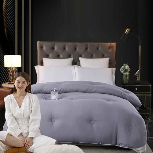 YWQJL Trapunta Matrimoniale, Piumino Invernale Imbottito in Seta di Gelso, Coperta Invernale Matrimoniale, Piumone Invernale Spesso, Piumino Trapuntato Reversibile.(*1,150x200cm/4kg)