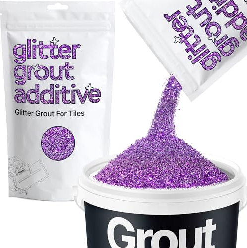 Hemway Purple Glitter Grout Additive 100g | for Adding Sparkle to Kitchen & Bathroom Tiles, Enhance Your Indoor Grouting Projects with a Durable Sparkly Effect