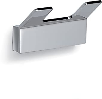 Gedy Appendiabiti da Parete Doppio Cromato, Misure e Peso appendino da Muro: 4,6X8,3X3,3 CM & 0,15 kg, Realizzato in Ottone, Design R&S, 2 Anni di Garanzia