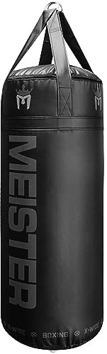 Meister 90lb Filled X-Wide Boxing Heavy Bag w/Double-End Attachment - Black