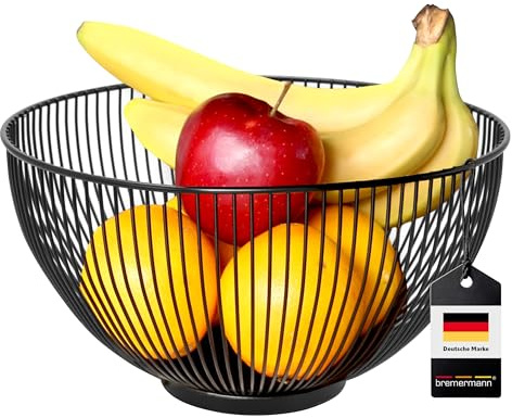 bremermann Obstkorb, Drahtkorb Obstschale oval Ø ca. 28 x 15 cm H, schwarz matt