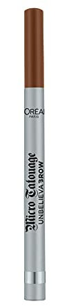L'Oréal Paris Unbelieva Brow Micro Tatouage 105 Brunette, wischfester Filzstift mit Dreizack-Spitze, bis zu 24H Halt, Microblading-Effekt