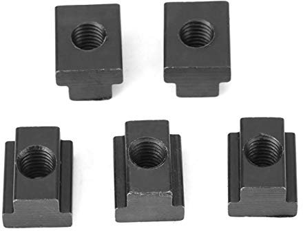 Dadi per scanalature a T 5 pezzi Finitura in ossido nero Dadi per scanalature a T Filettature M8/10 si adattano alle scanalature a T nei tavoli delle macchine utensili(M10)