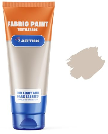7 Artists Textilfarbe Cappuccino 60 ml – Stoffmalfarben Waschfest für Kleidung, Sneaker & Leder | Permanent Textilfarbe Waschmaschinenfest | Stofffarbe ohne Bügeln für T-Shirt, Jeans & Taschen