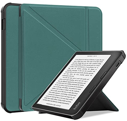 STAECAS Antichoc Housse pour KOBO Libra 2 Coque - Étui KOBO Libra2 Liseuse eBook Housse avec Support Pliant Housse Protection Coque (Vert)