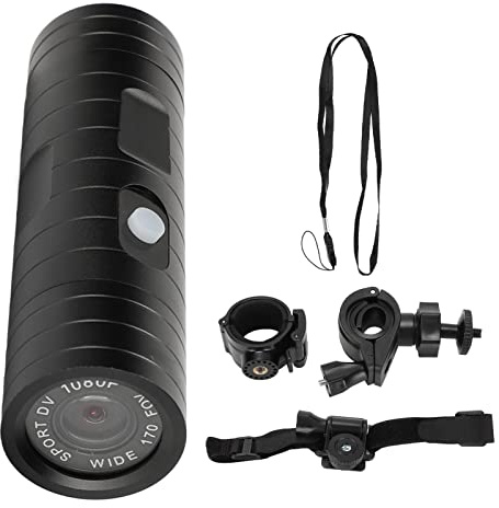 Videocamere per Casco 1080P, Videocamera per Casco da Moto Full HD 800MP, Videocamera DV per Mini Sport Impermeabile Grandangolare Portatile da 170 Gradi per Videocamera per Casco da Moto per Bici